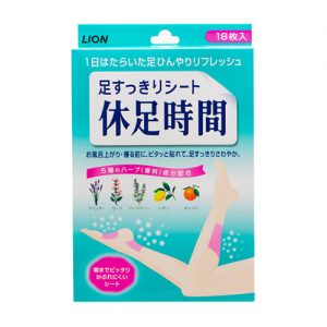 Lion Kyusoku Jikan Cooling Foot Patch 18 Sheets